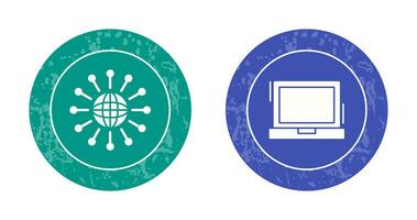 Networking and Laptop Icon vector