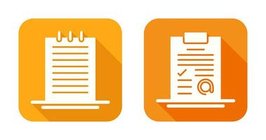 Notes and AT Sign Icon vector