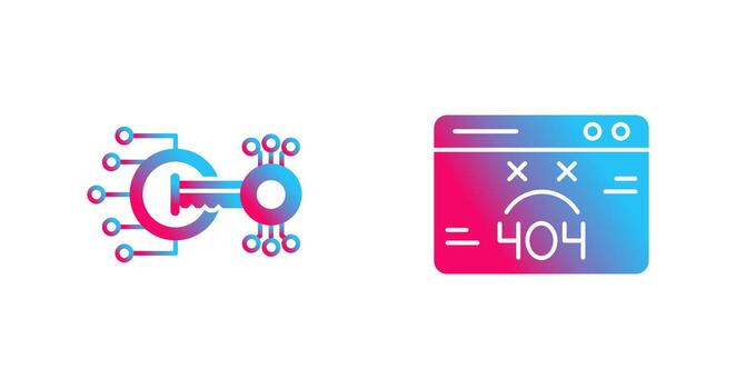 cifrado y 404 error icono vector