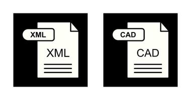 XML and CAD Icon vector