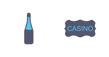 champgane bottle and casino sign  Icon vector