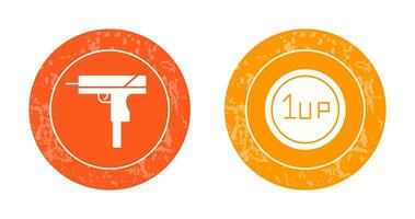 Gun and 1UP Icon vector