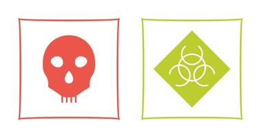 danger and biological hazard  Icon vector