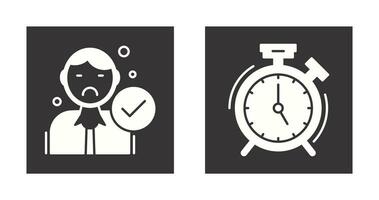 rechazado y alarma reloj icono vector