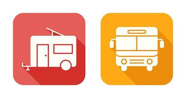 Bus and trailer Icon vector