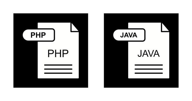 PHP and Java Icon vector