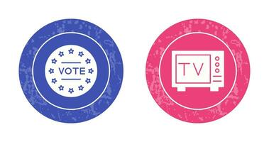 Vote and Tv Icon vector