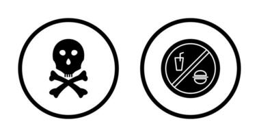 death sign and no foods or drink  Icon vector