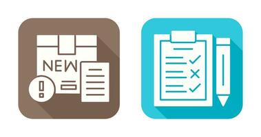 New Product and Clipboard Icon vector