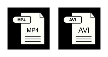 MP4 and AVI  Icon vector