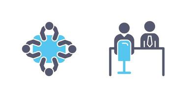 Staff Meeting and Employee Interview Icon vector
