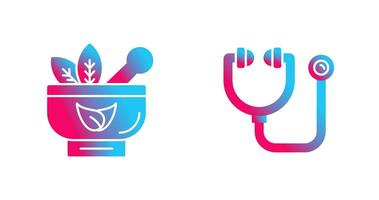 Ayurvedic and Stethoscope Icon vector