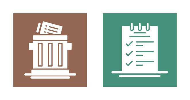 Trash List and Booking CheckList Icon vector