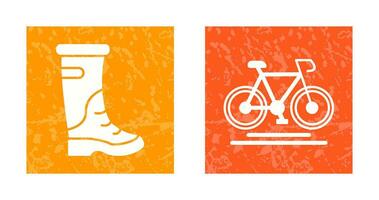 Rain Boots and Cycling Icon vector