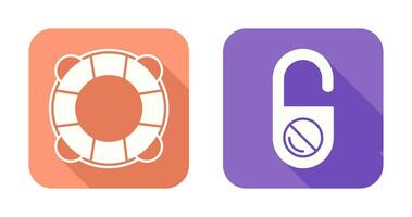 Life Preserver and Do Not Disturb Icon vector