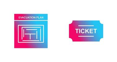 evacuación plan y Entradas icono vector