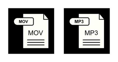 MOV and MP3 Icon vector