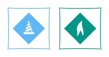 under construction and flammable material  Icon vector