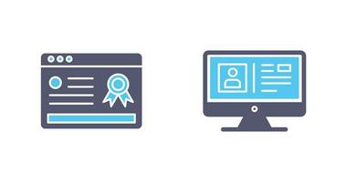 Online Certificate and Profile Icon vector