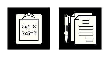 resolviendo pregunta y documento y bolígrafo icono vector