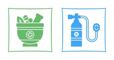 Herb and Oxygen Tank Icon vector