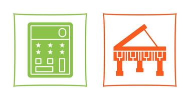 Grand Piano and Calculator Icon vector