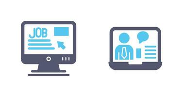 Online Job and Online Job Interview Icon vector