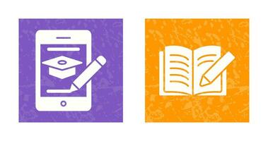 Online Course and Write Icon vector