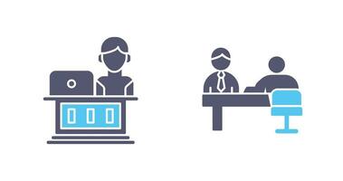 Employee and Evaluating work Icon vector