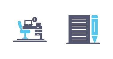 Office Desk and Note Icon vector