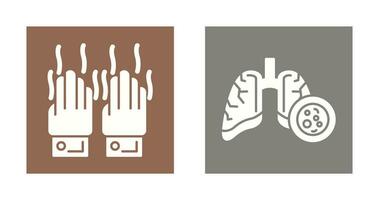 Smelly Hands and Lung Cancer Icon vector