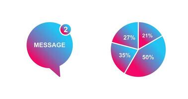 Message Bubbles and Pie Chart Icon vector