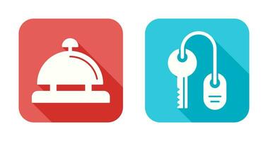 Room key and Desk Bell Icon vector