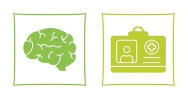 Brain and Card Icon vector