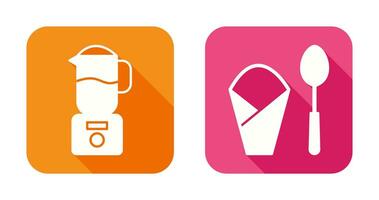 blender and spoon  Icon vector