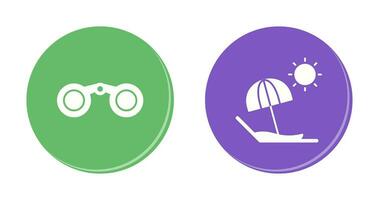 Binoculars and beach Icon vector