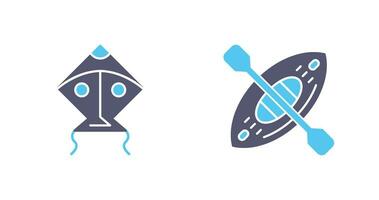 Kite and Kayak Icon vector