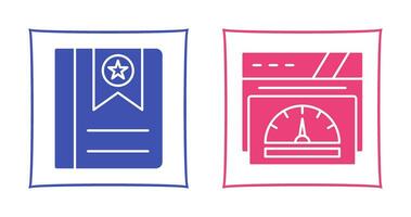 Bookmark and Speedometer Icon vector