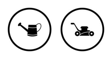 Watering tool and Lawn Mower Icon vector