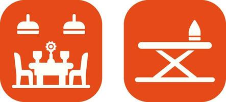 Iron Board and Table Icon vector