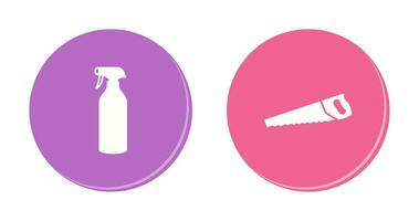 Spray bottle and Handsaw Icon vector