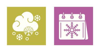 Snowy and Calender Icon vector