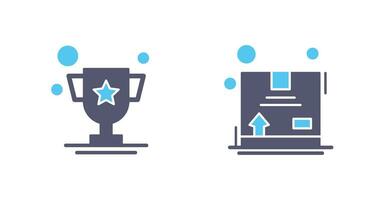 Trophy and Box Icon vector
