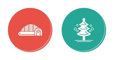 Igloo and Pine Tree Icon vector