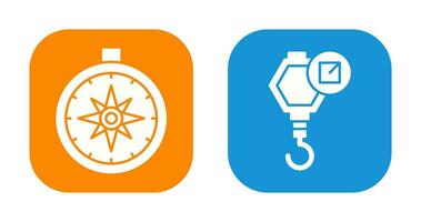 compass and hook Icon vector