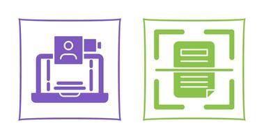 Video Call and Scan Icon vector