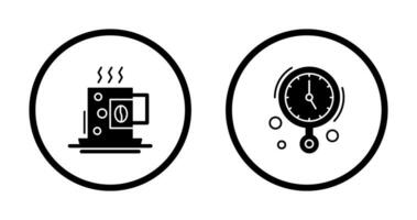 Coffee Cup and Wall Clock Icon vector