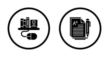 Digital Library and Essay Icon vector
