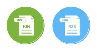 BIN and RSS Icon vector