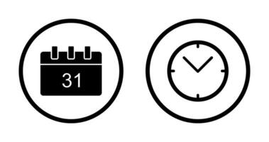 icono de calendario y reloj vector